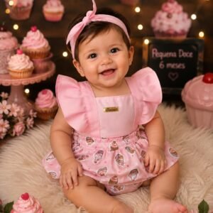 Alternative view of Romper de Bebê Menina Temático Cupcake Fashion