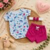 Kit 3 Peças Menina Fashion Body + Shorts Blogueirinha Borboletinha
