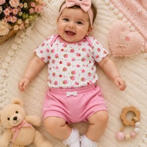 Kit 3 Peças de Bebê Menina Fashion Blogueirinha Cupcake