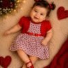 Vestido de Bebê Menina + Bolero Blogueirinha Vermelho Joaninha
