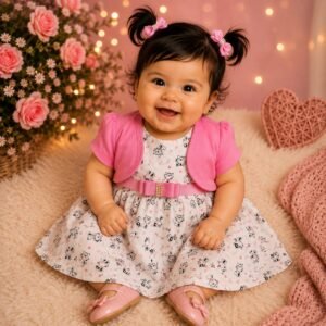 Vestido de Bebê Menina Blogueirinha + Bolero Gatinha