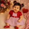Vestidinho Baby Menina Fashion + Bolero Florzinhas Vermelhas
