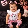 Conjunto de Bebê Menina Fashion Gatinha Blogueirinha