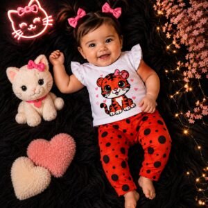 Conjunto de Bebê Menina Fashion Tigrinha Calça + Blusa