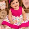 Vestido de Bebê Menina Fashion + Laço de Cabelo Coruja