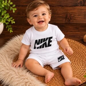Conjunto Bebê Menino Camiseta Estampada e Short Nike
